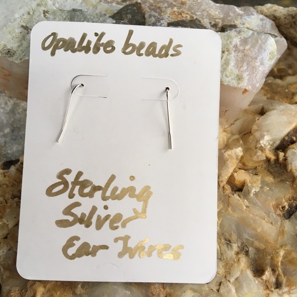 Handcrafted Opalite sterling lantern drop earrings - Picture 3 of 3